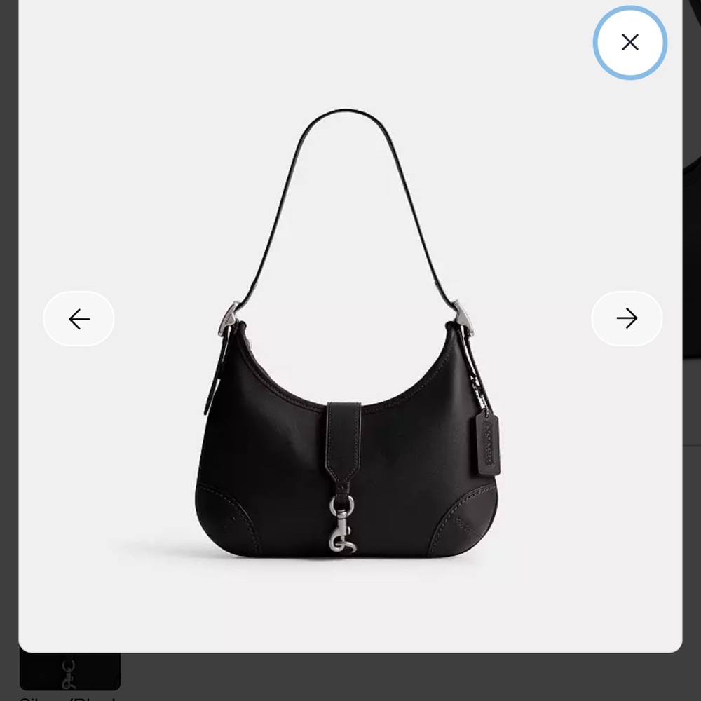 Coach Black Leather Hampton Hobo Shoulder Bag NWT